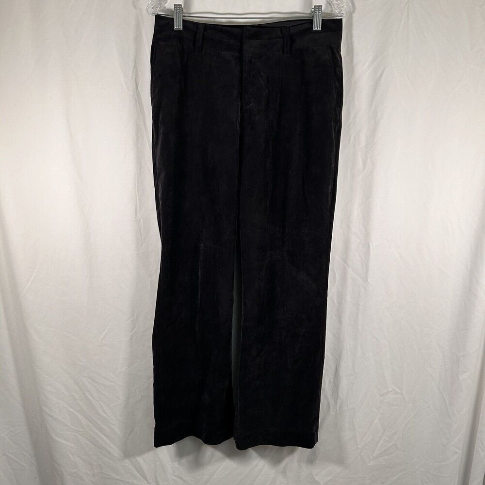 Coldwater Creek Pants Women's 8 Black Plush Mid Rise Pockets Soft Office Work